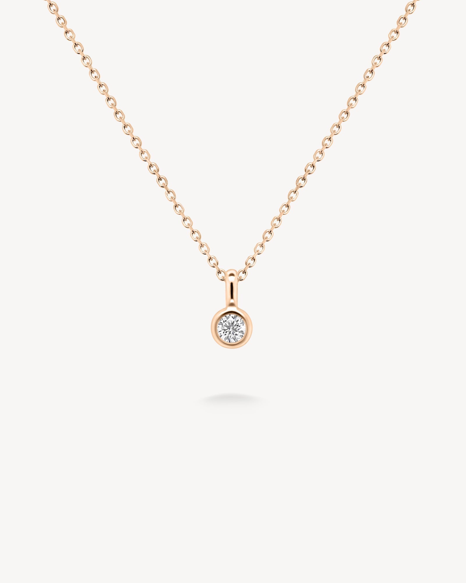 1.0 CT Round Bezel Solitaire Lab Grown Diamond Necklace