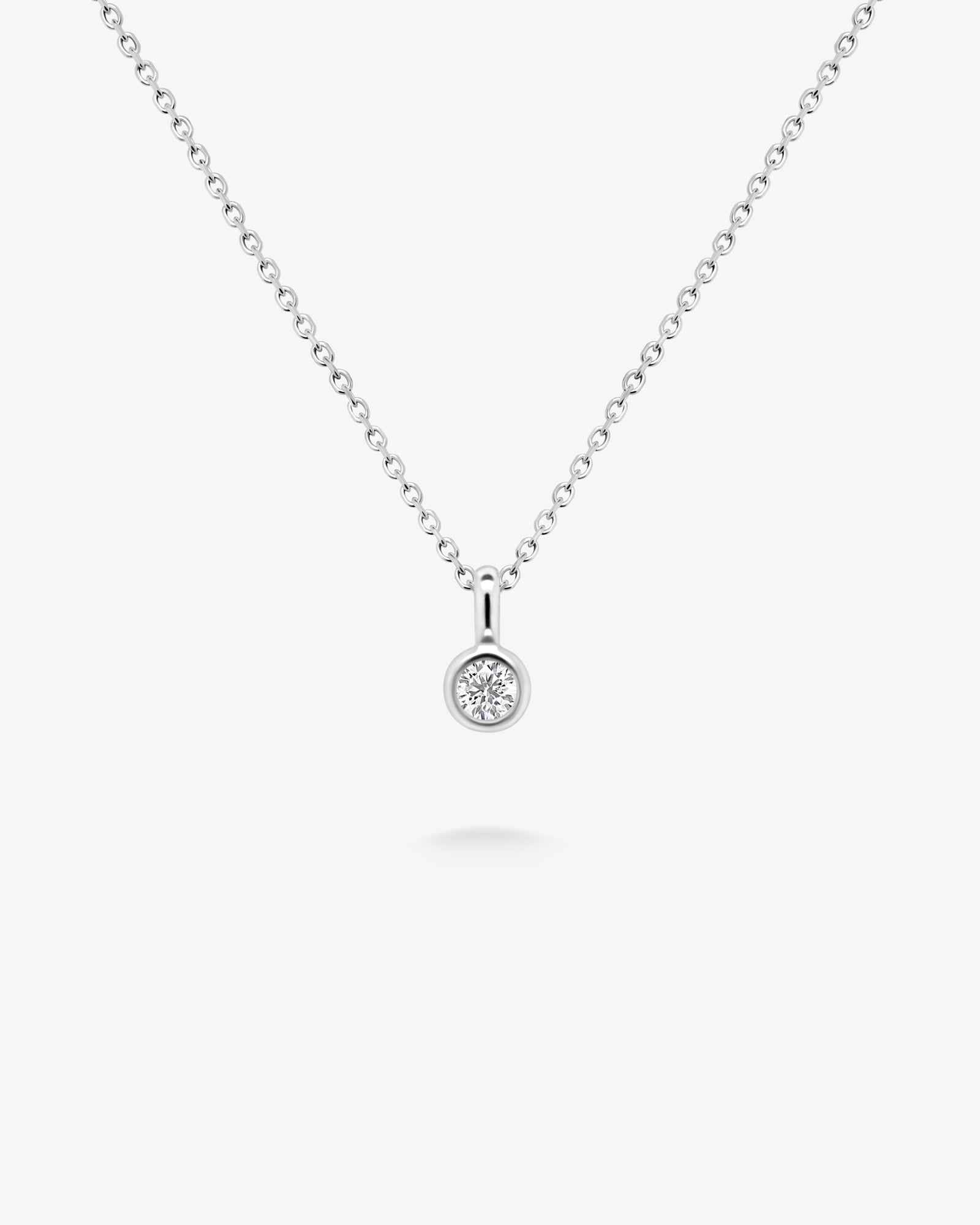 1.0 CT Round Bezel Solitaire Lab Grown Diamond Necklace