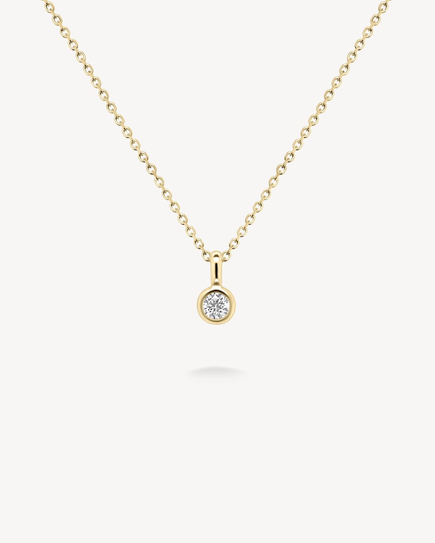 1.0 CT Round Bezel Solitaire Lab Grown Diamond Necklace