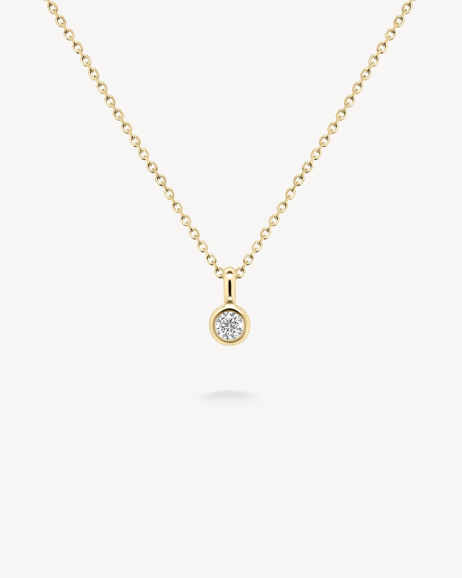 1.0 CT Round Bezel Solitaire Lab Grown Diamond Necklace