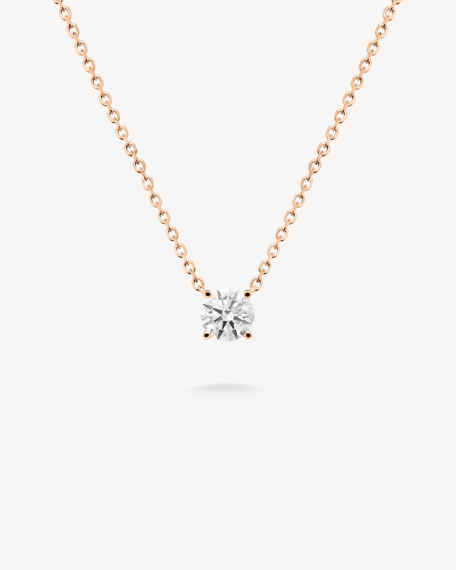 1.0 CT Round Bezel Solitaire Lab Grown Diamond Necklace