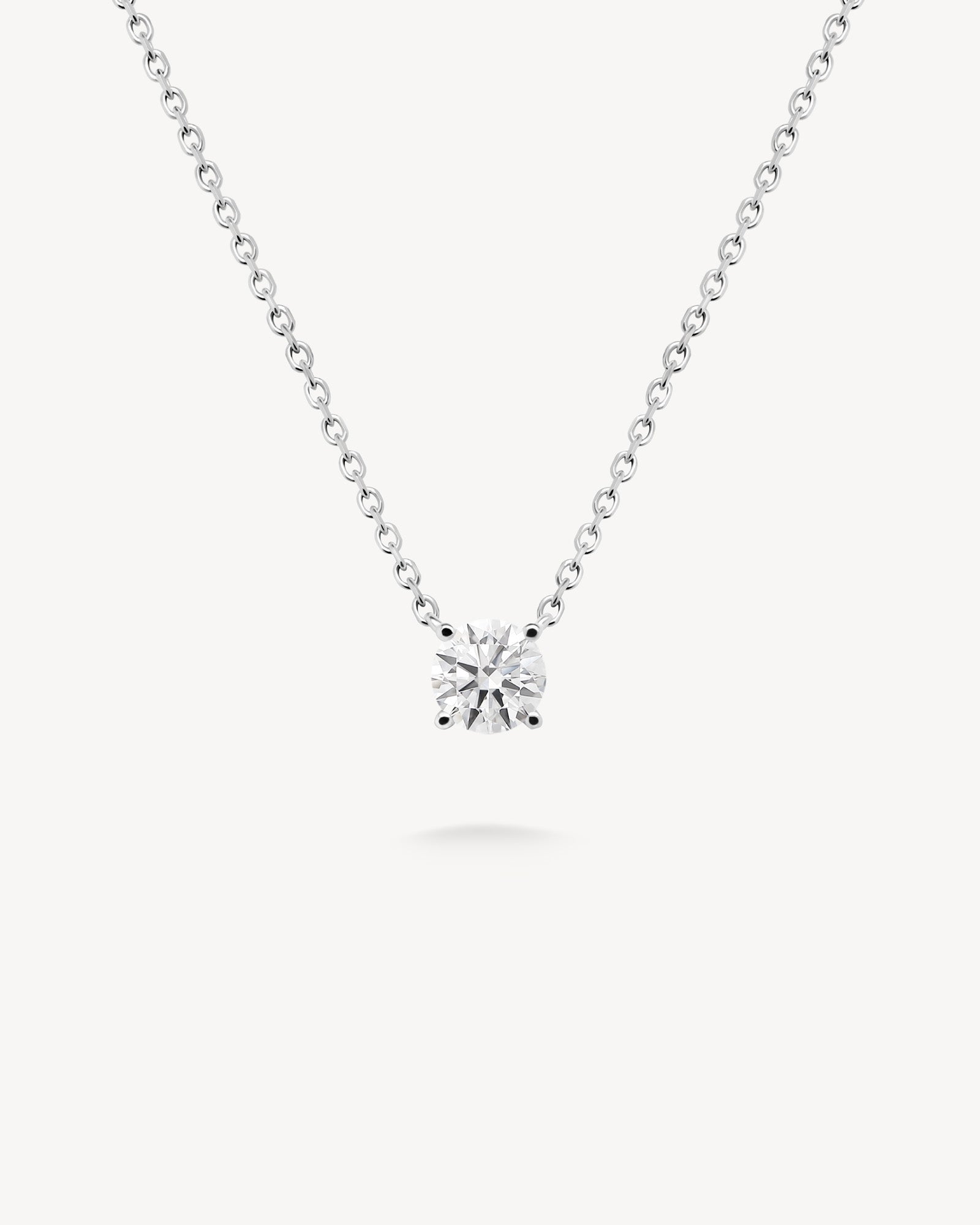 1.0 CT Round Bezel Solitaire Lab Grown Diamond Necklace