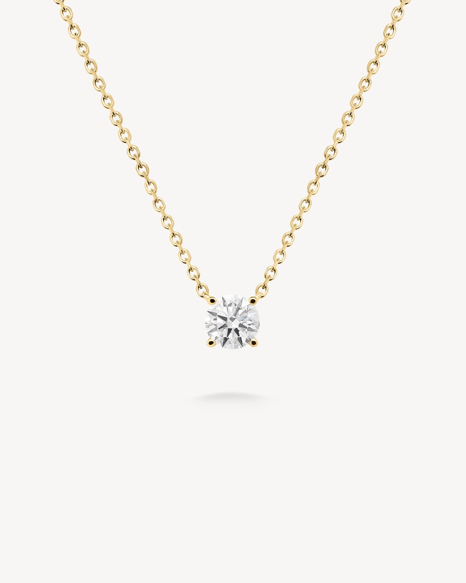 1.0 CT Round Bezel Solitaire Lab Grown Diamond Necklace