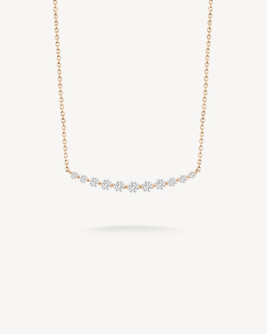 1.0 CT Round Bezel Solitaire Lab Grown Diamond Necklace