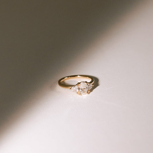 Cushion Hidden Halo Lab Grown Diamond Engagement Ring