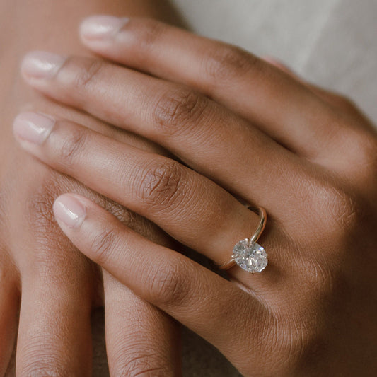 Cushion Hidden Halo Lab Grown Diamond Engagement Ring