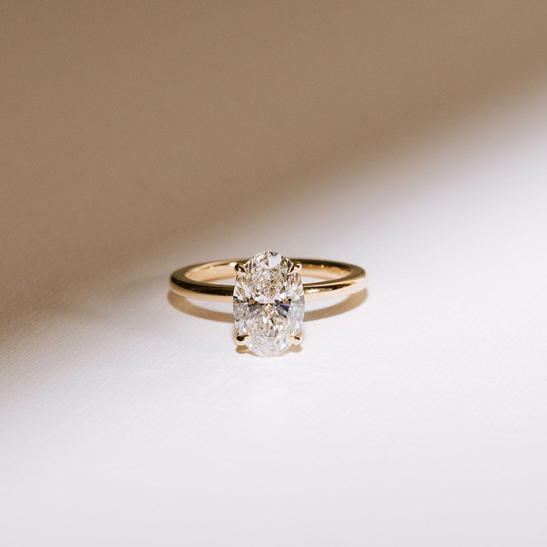 Cushion Hidden Halo Lab Grown Diamond Engagement Ring