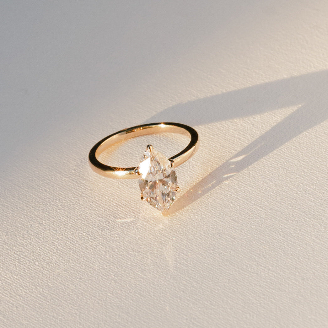 Cushion Hidden Halo Lab Grown Diamond Engagement Ring