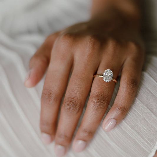 Cushion Hidden Halo Lab Grown Diamond Engagement Ring