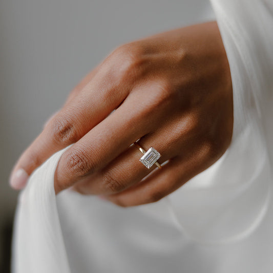Cushion Hidden Halo Lab Grown Diamond Engagement Ring