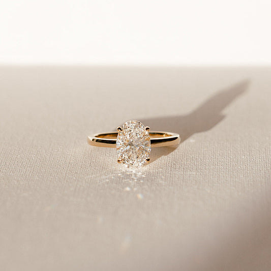 Cushion Hidden Halo Lab Grown Diamond Engagement Ring