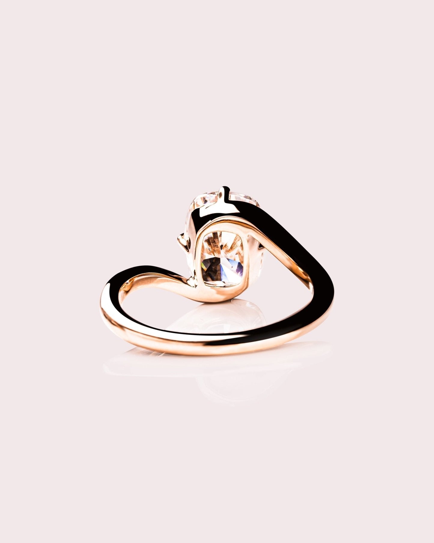 Cushion Hidden Halo Lab Grown Diamond Engagement Ring