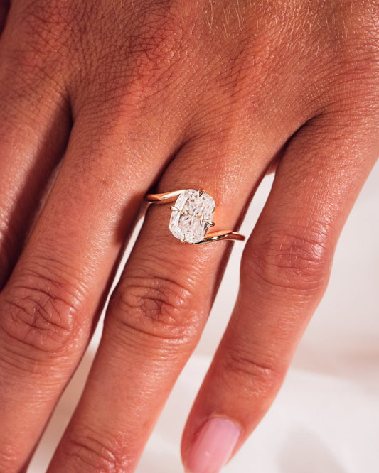 Cushion Hidden Halo Lab Grown Diamond Engagement Ring