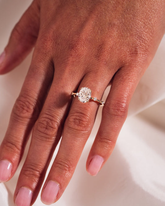 Cushion Hidden Halo Lab Grown Diamond Engagement Ring
