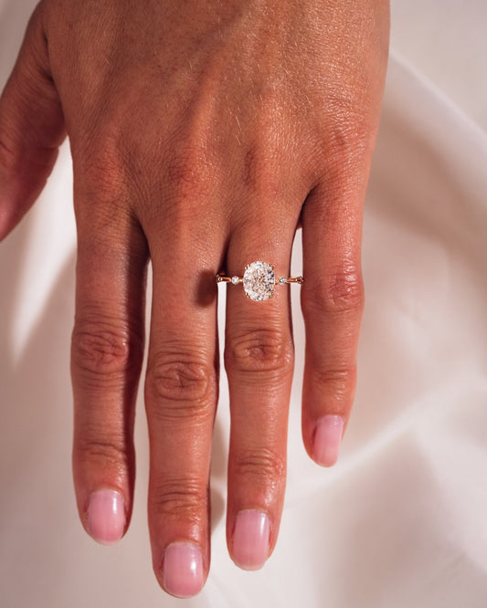 Cushion Hidden Halo Lab Grown Diamond Engagement Ring