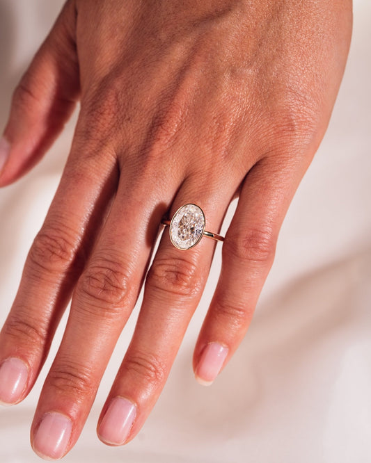 Cushion Hidden Halo Lab Grown Diamond Engagement Ring