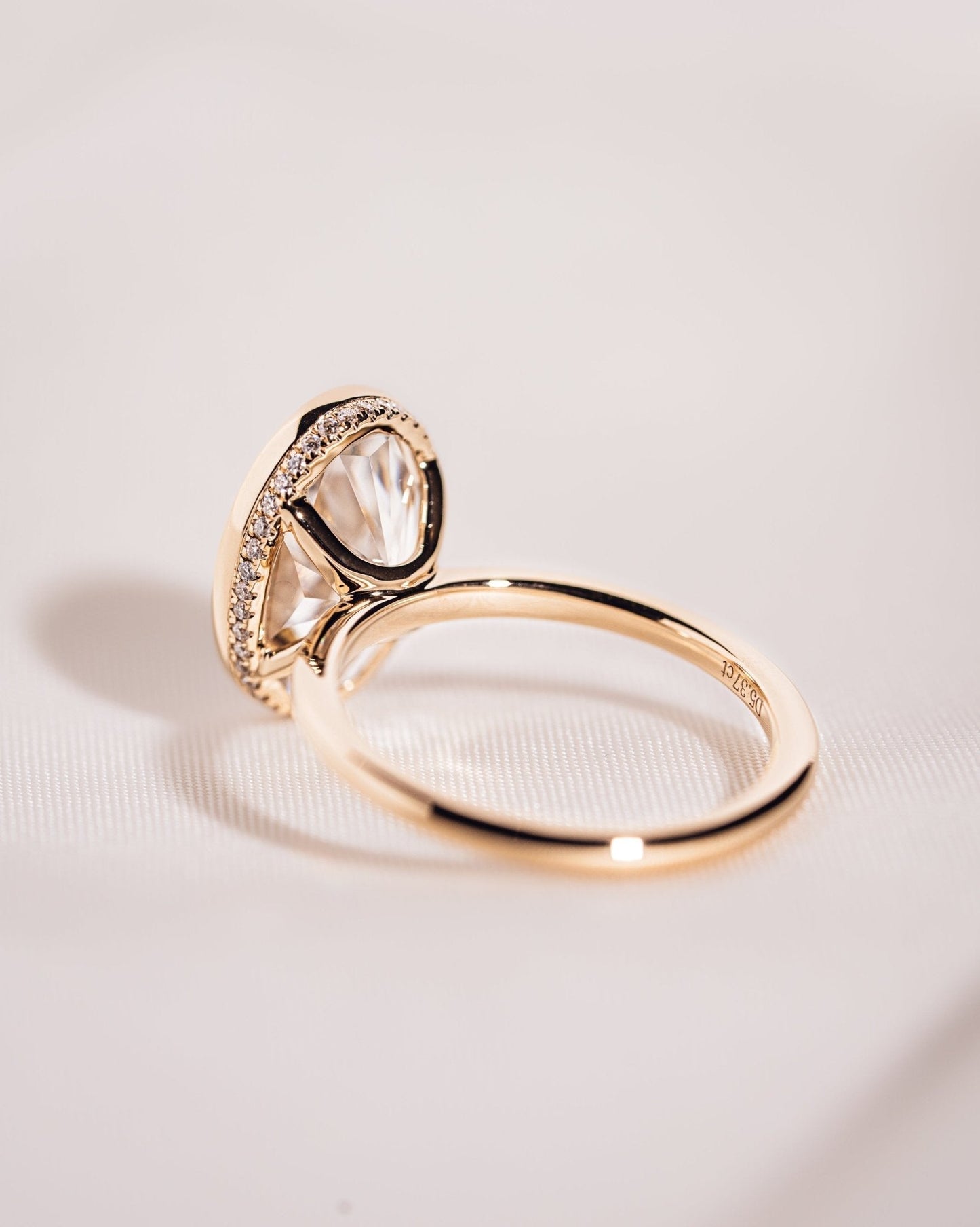 Cushion Hidden Halo Lab Grown Diamond Engagement Ring