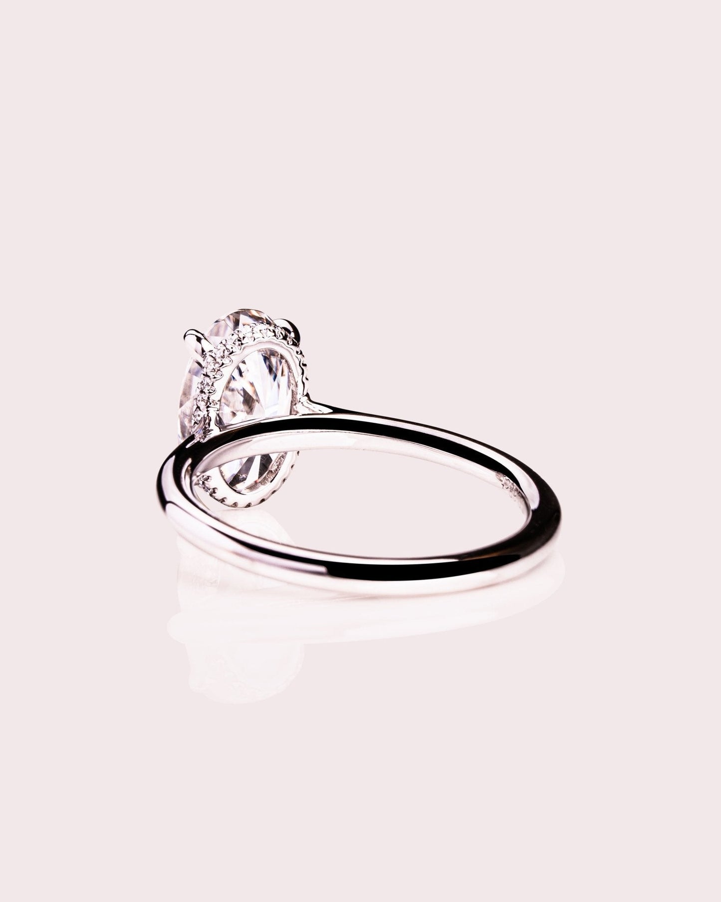 Cushion Hidden Halo Lab Grown Diamond Engagement Ring