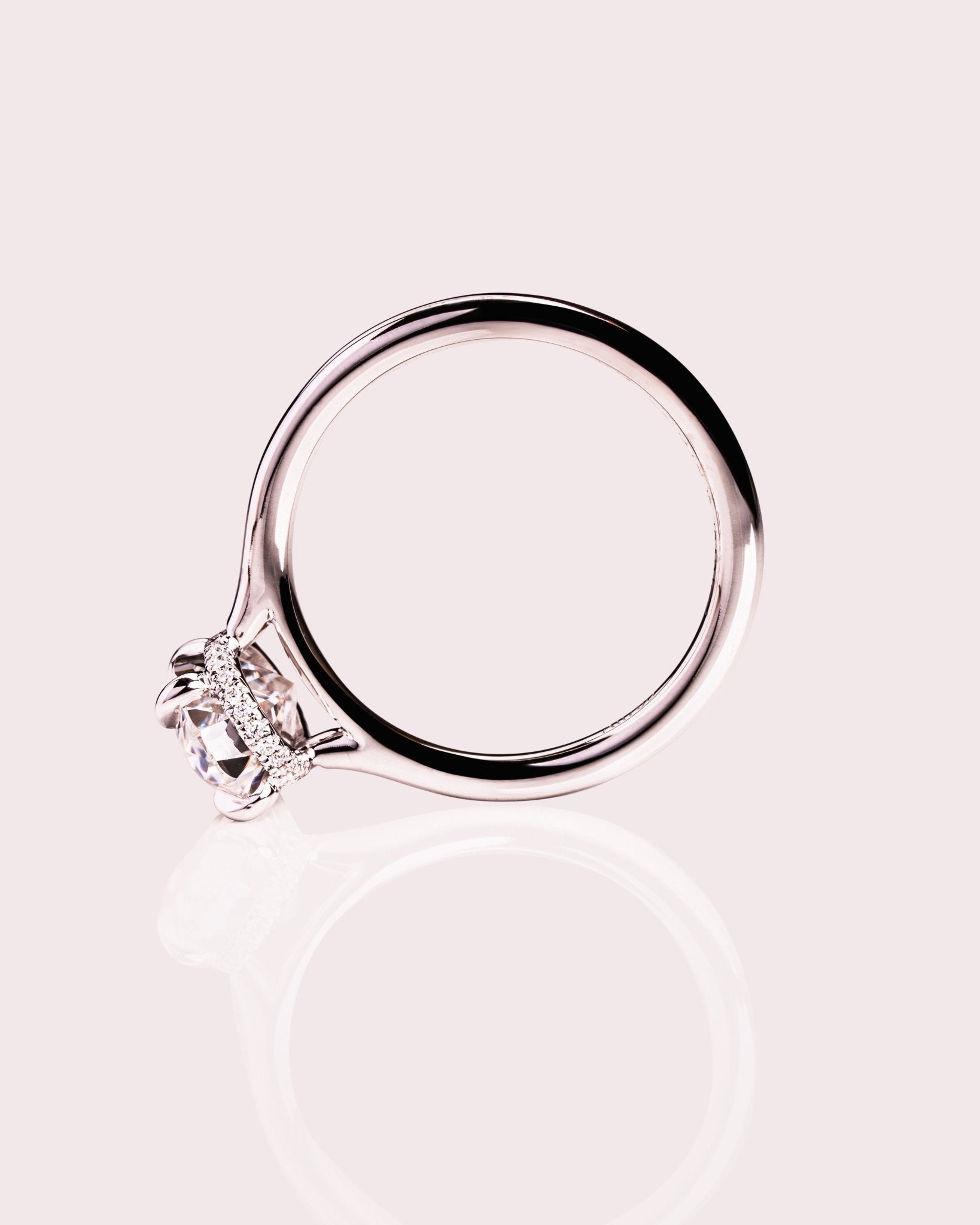 Cushion Hidden Halo Lab Grown Diamond Engagement Ring