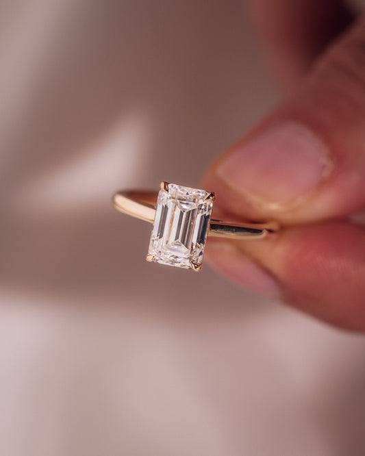 Cushion Hidden Halo Lab Grown Diamond Engagement Ring