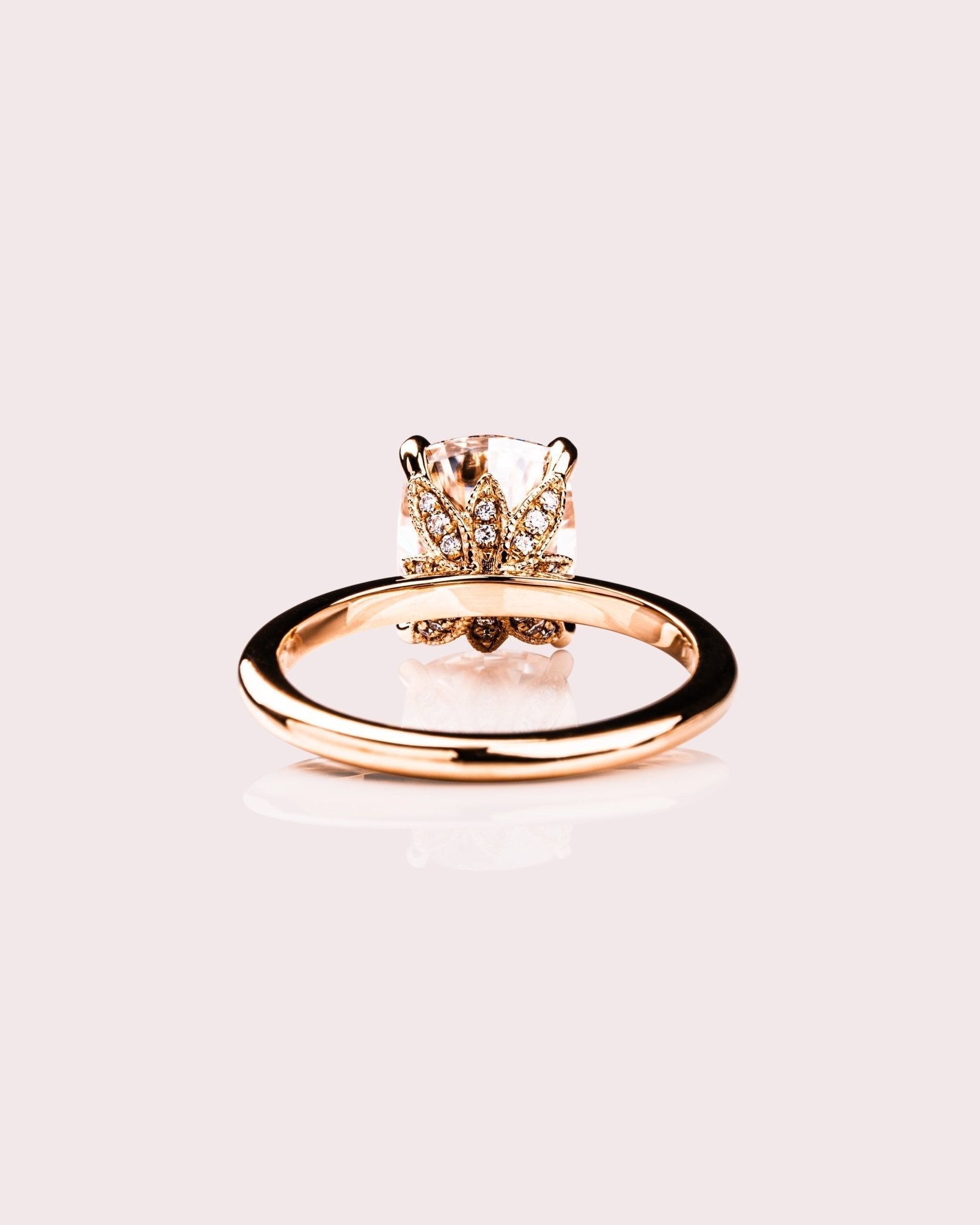 Cushion Hidden Halo Lab Grown Diamond Engagement Ring