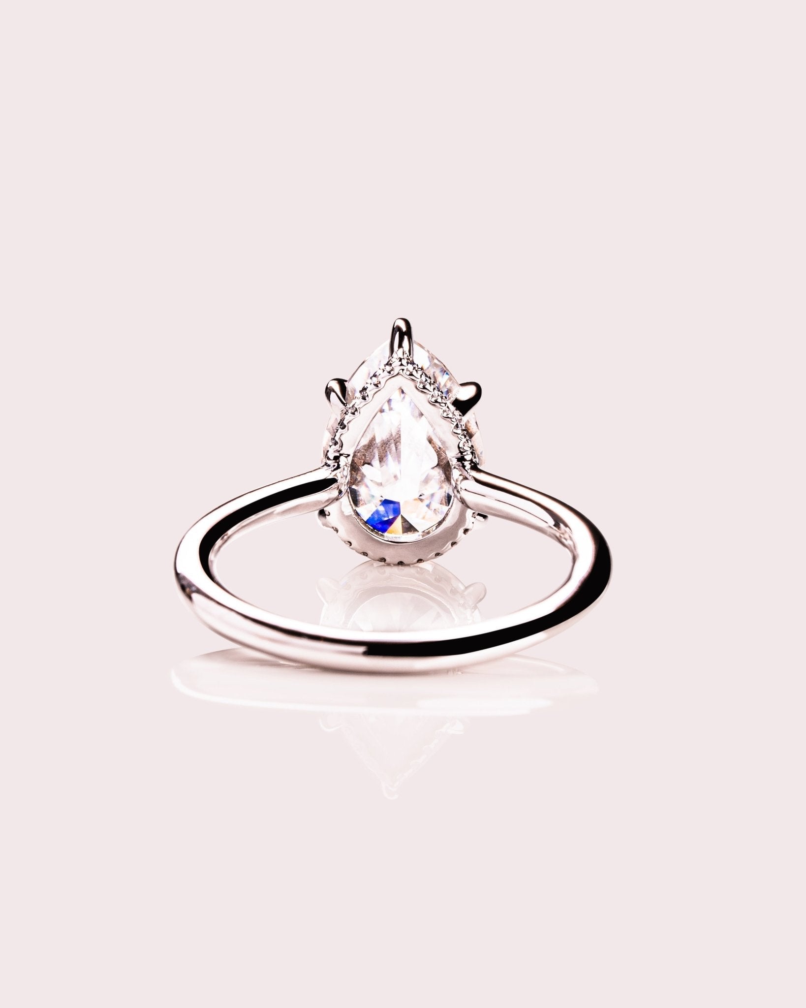 Cushion Hidden Halo Lab Grown Diamond Engagement Ring