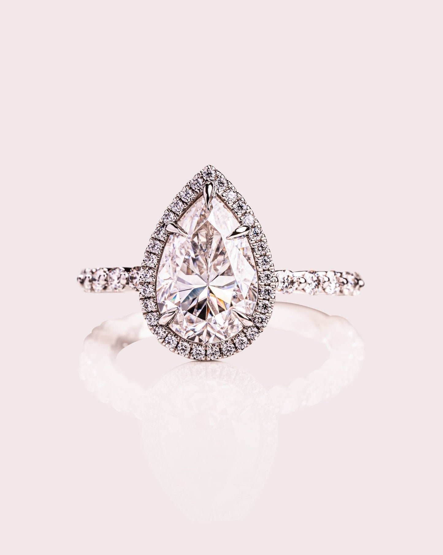 Cushion Hidden Halo Lab Grown Diamond Engagement Ring