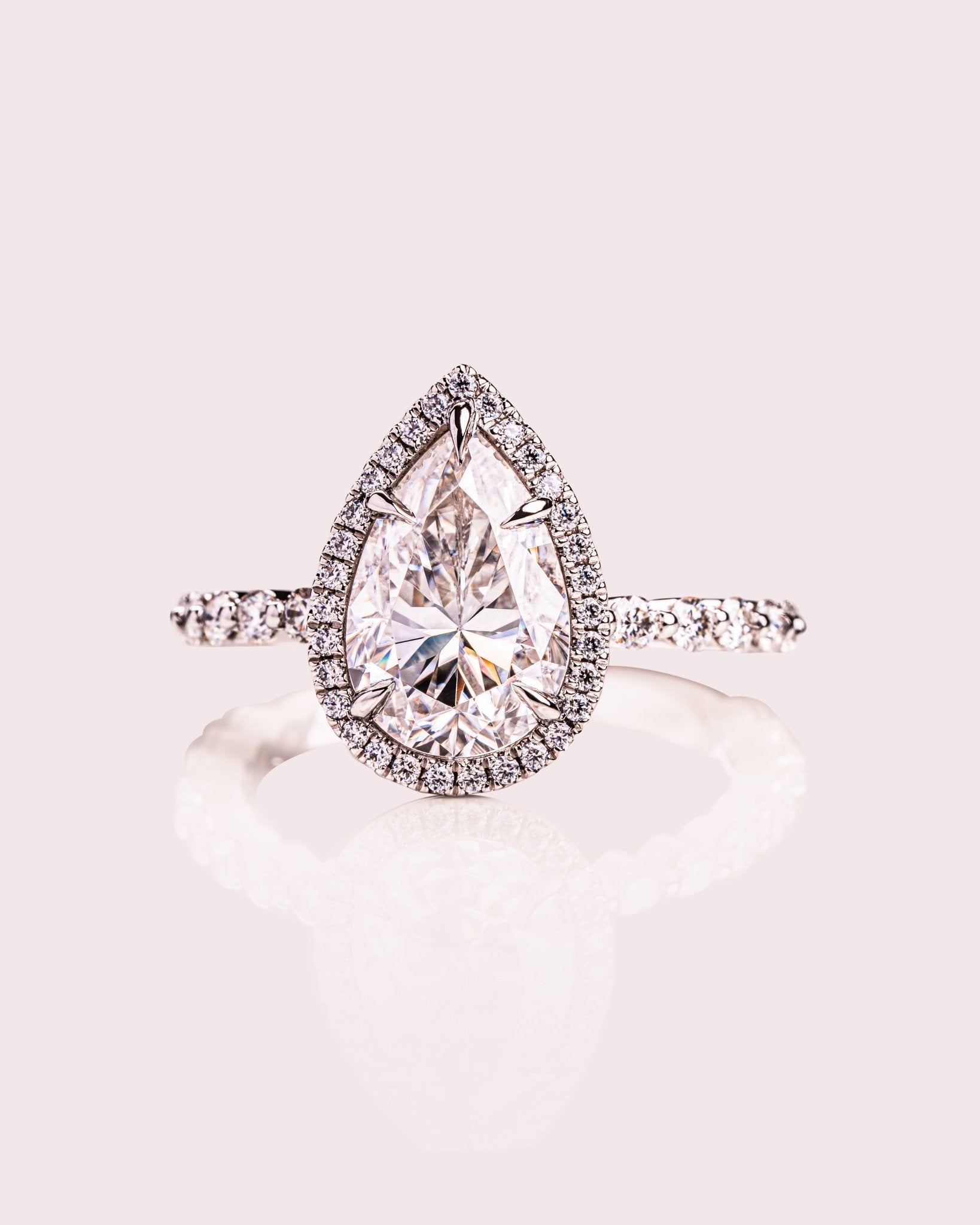 Cushion Hidden Halo Lab Grown Diamond Engagement Ring