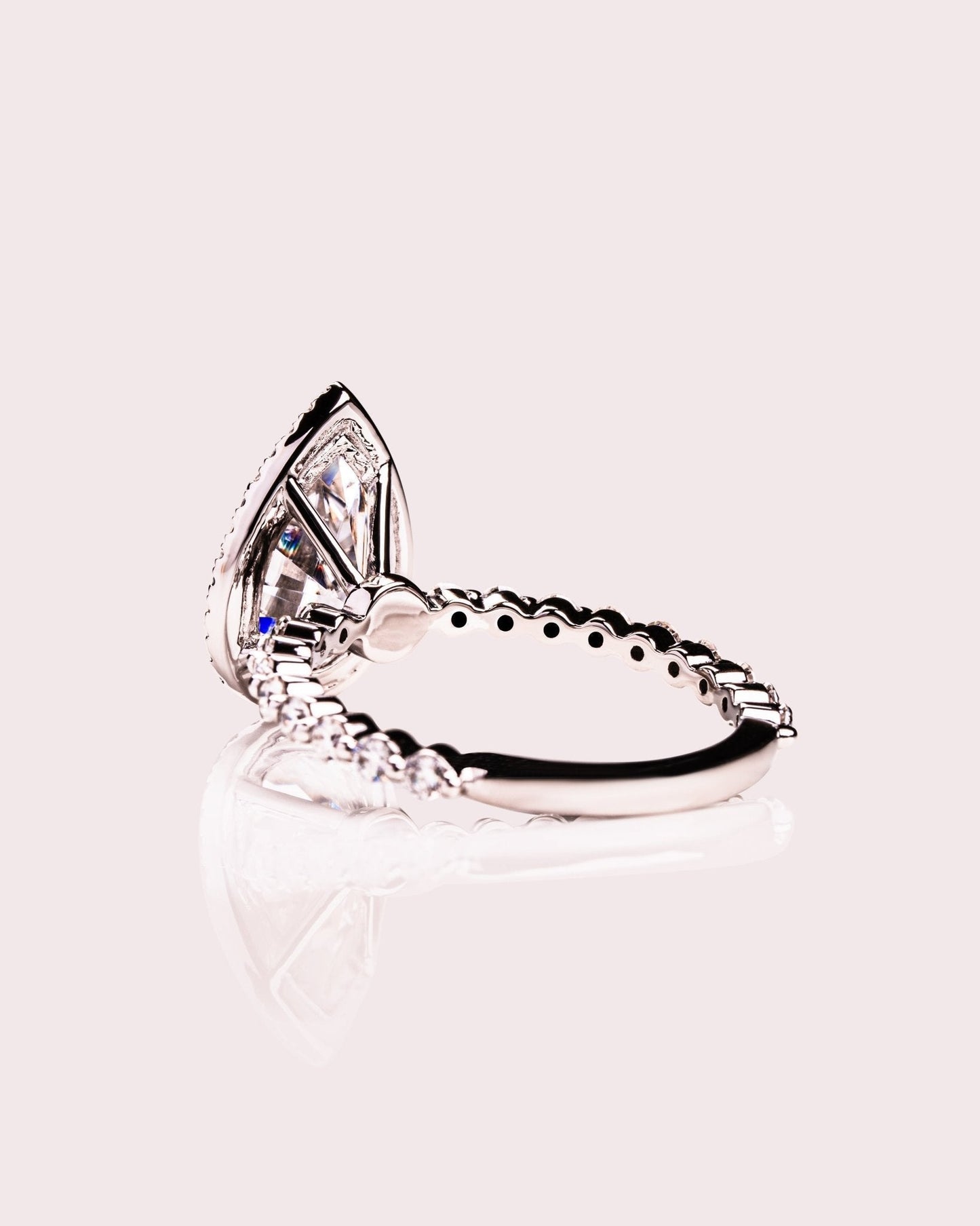 Cushion Hidden Halo Lab Grown Diamond Engagement Ring