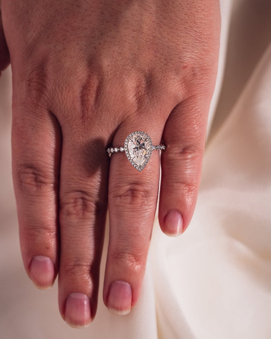 Cushion Hidden Halo Lab Grown Diamond Engagement Ring