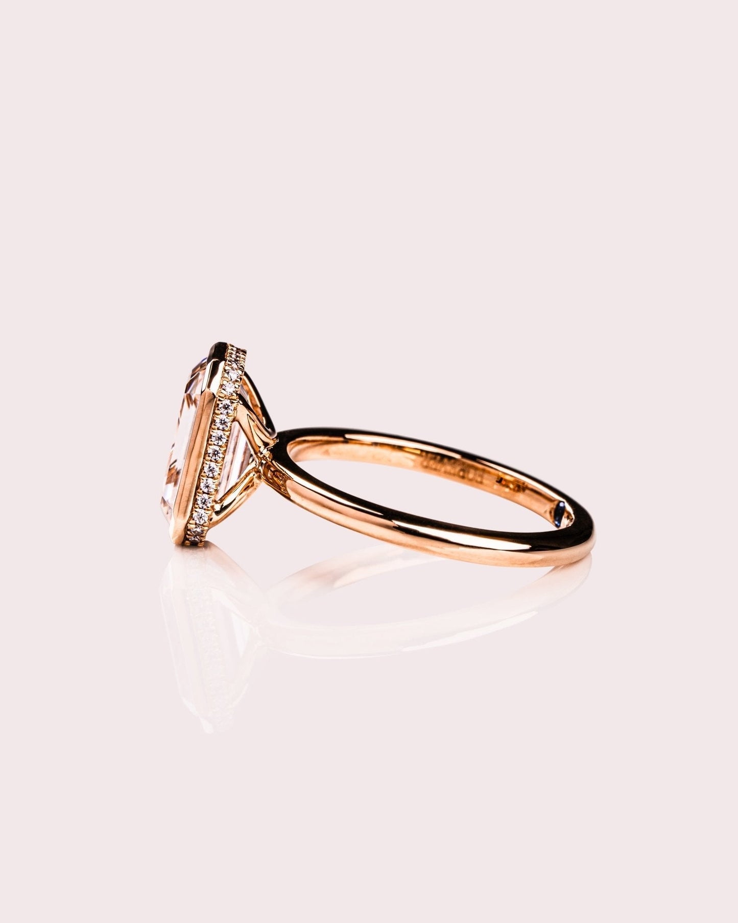 Cushion Hidden Halo Lab Grown Diamond Engagement Ring