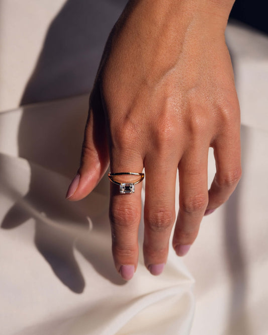 Cushion Hidden Halo Lab Grown Diamond Engagement Ring
