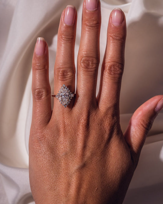 Cushion Hidden Halo Lab Grown Diamond Engagement Ring