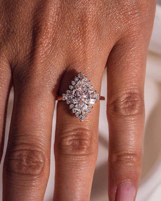 Cushion Hidden Halo Lab Grown Diamond Engagement Ring