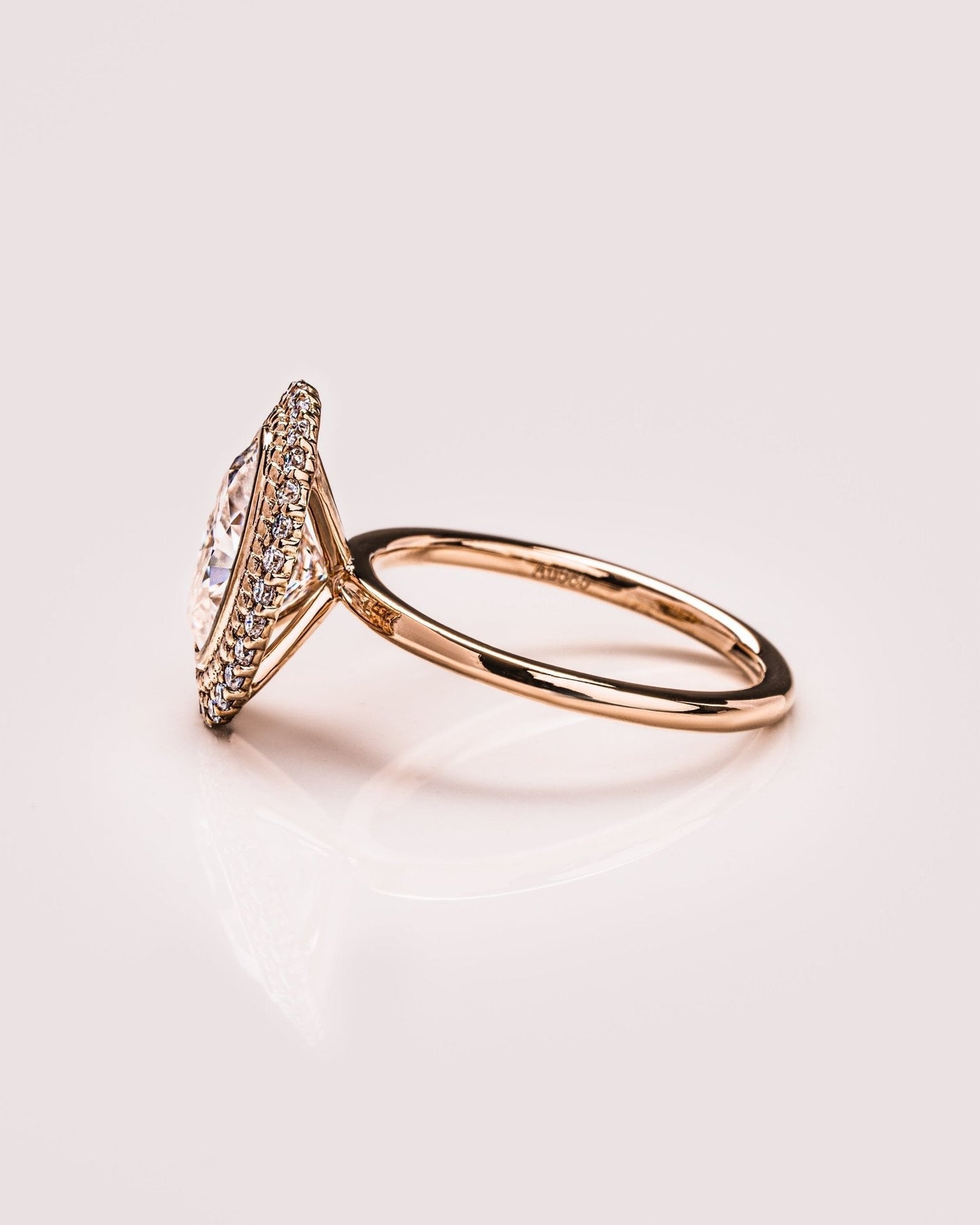 Cushion Hidden Halo Lab Grown Diamond Engagement Ring