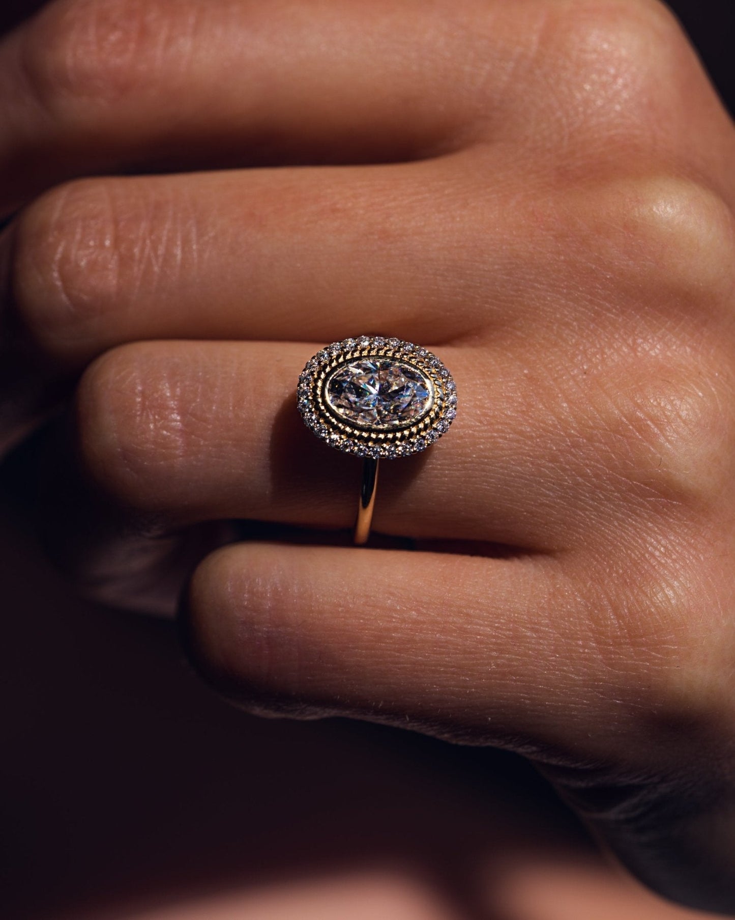 Cushion Hidden Halo Lab Grown Diamond Engagement Ring