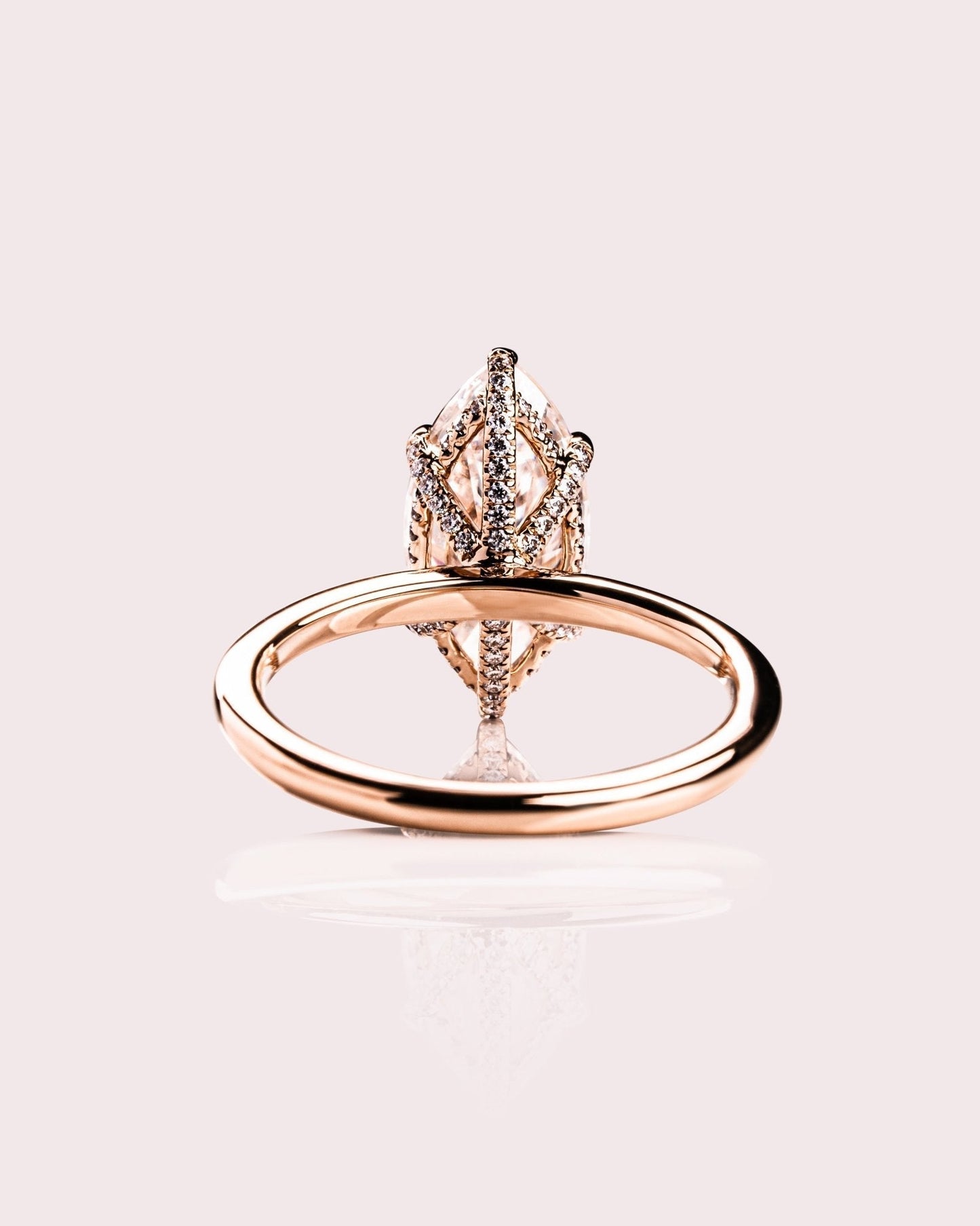 Cushion Hidden Halo Lab Grown Diamond Engagement Ring