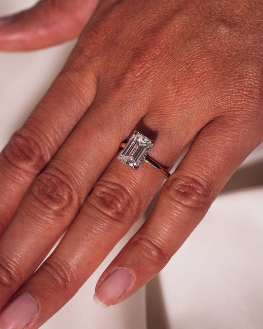 Cushion Hidden Halo Lab Grown Diamond Engagement Ring