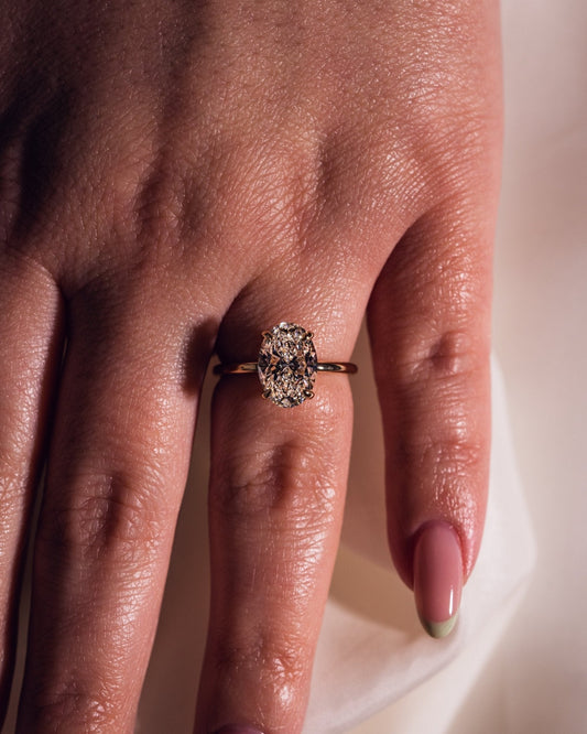 Cushion Hidden Halo Lab Grown Diamond Engagement Ring