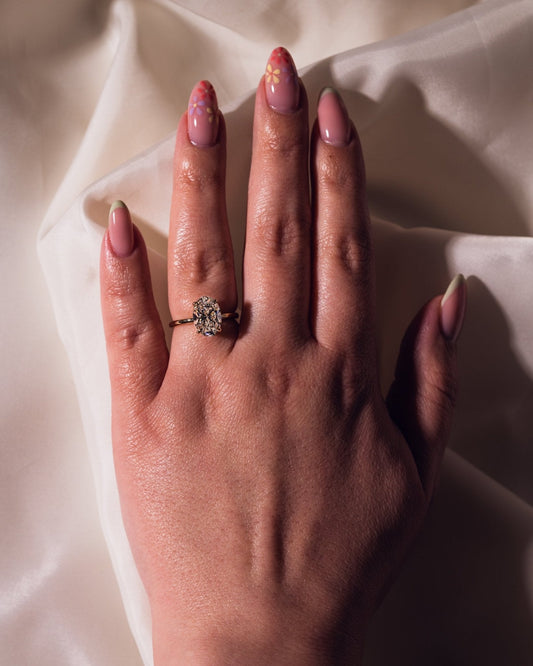 Cushion Hidden Halo Lab Grown Diamond Engagement Ring