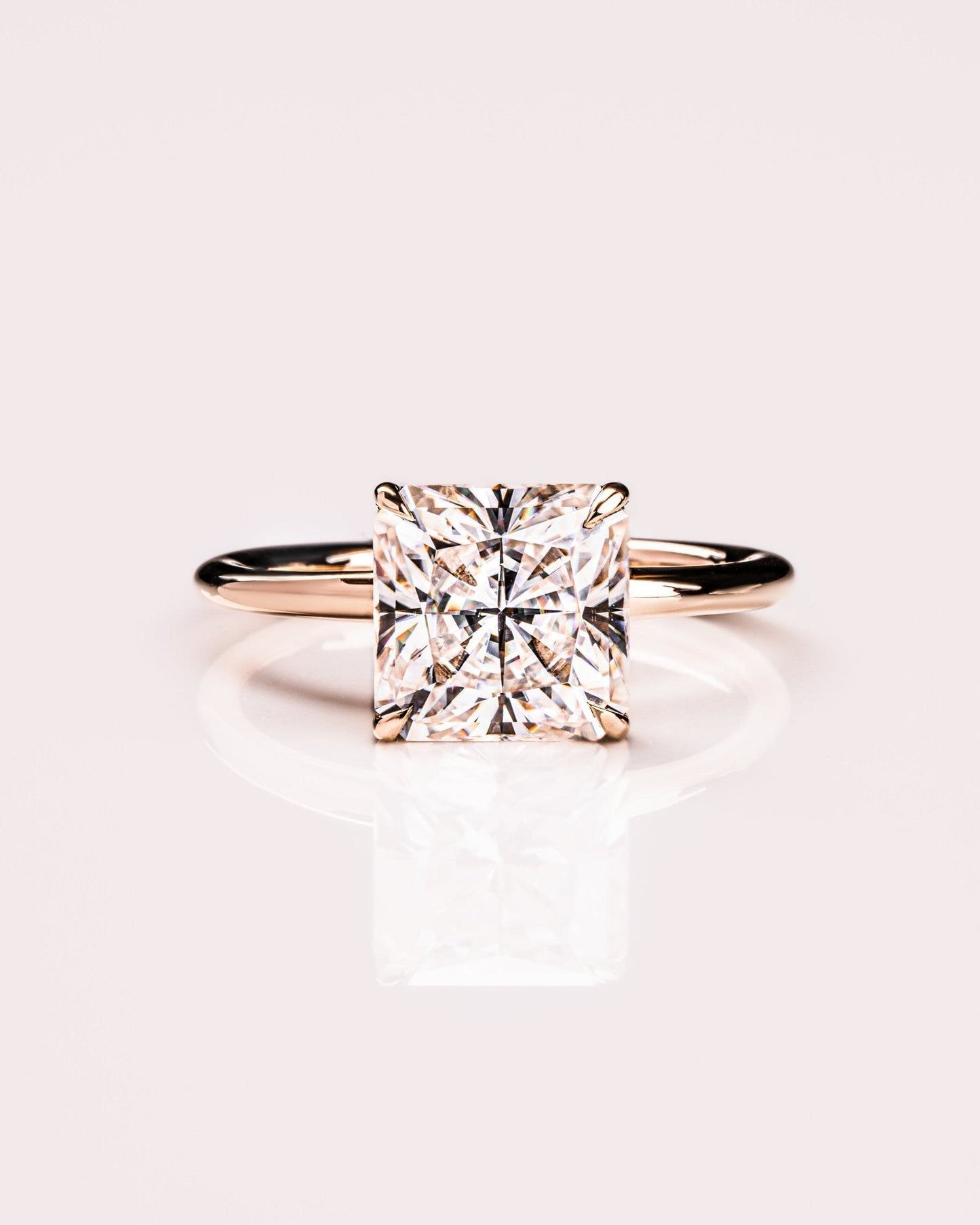 Cushion Hidden Halo Lab Grown Diamond Engagement Ring