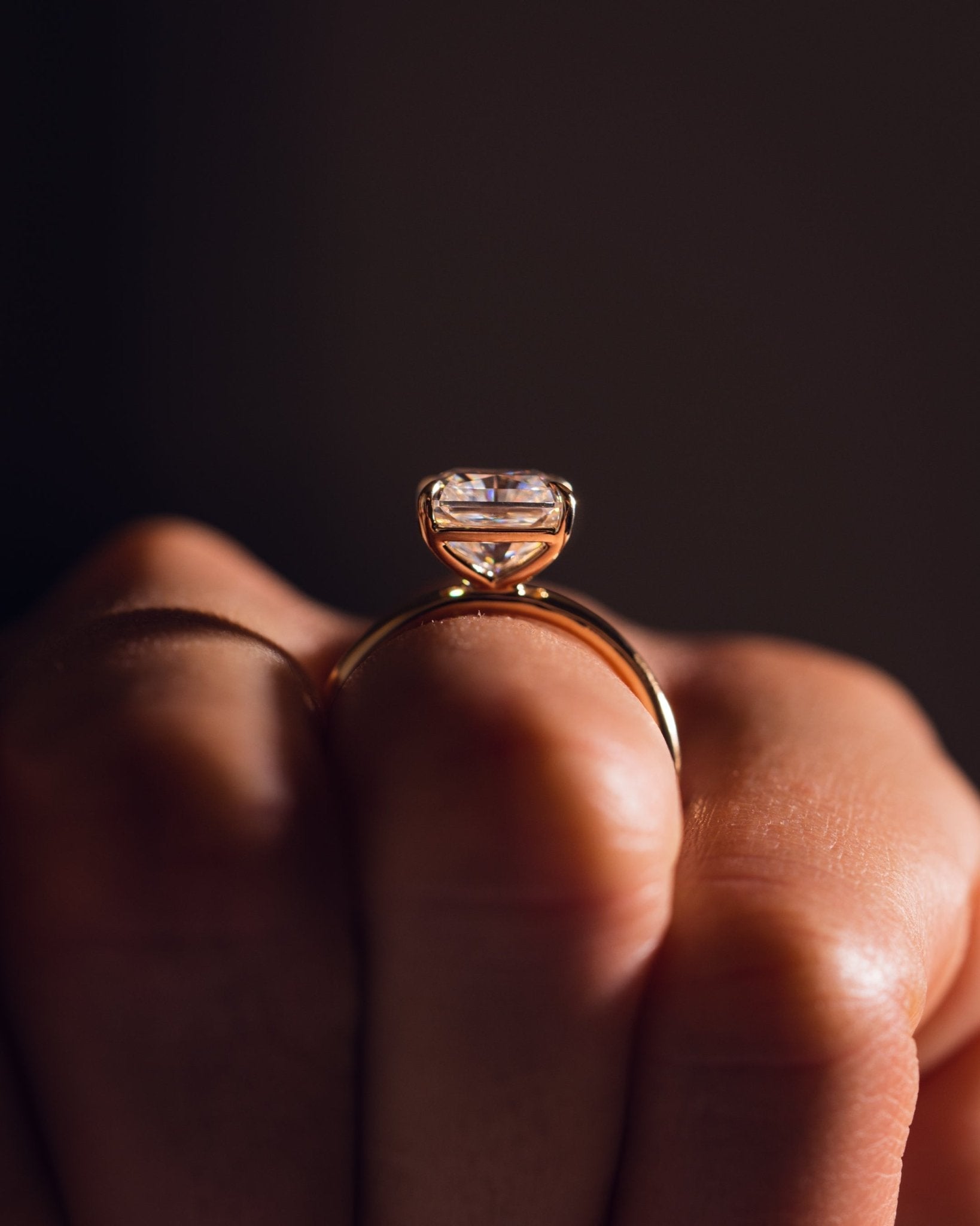 Cushion Hidden Halo Lab Grown Diamond Engagement Ring