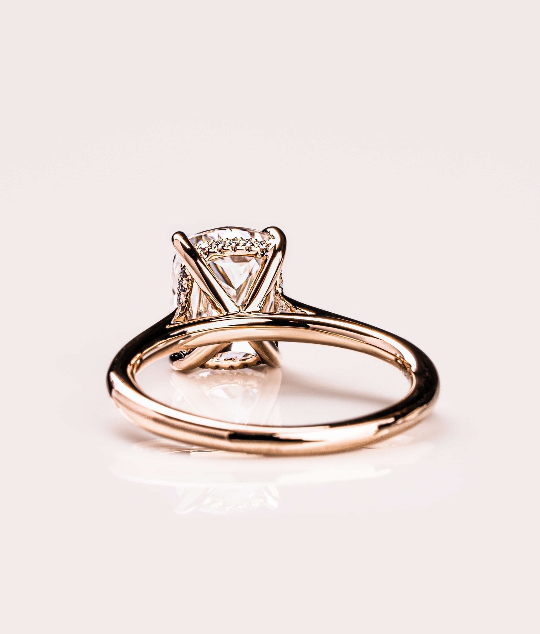 Cushion Hidden Halo Lab Grown Diamond Engagement Ring