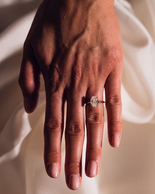 Cushion Hidden Halo Lab Grown Diamond Engagement Ring