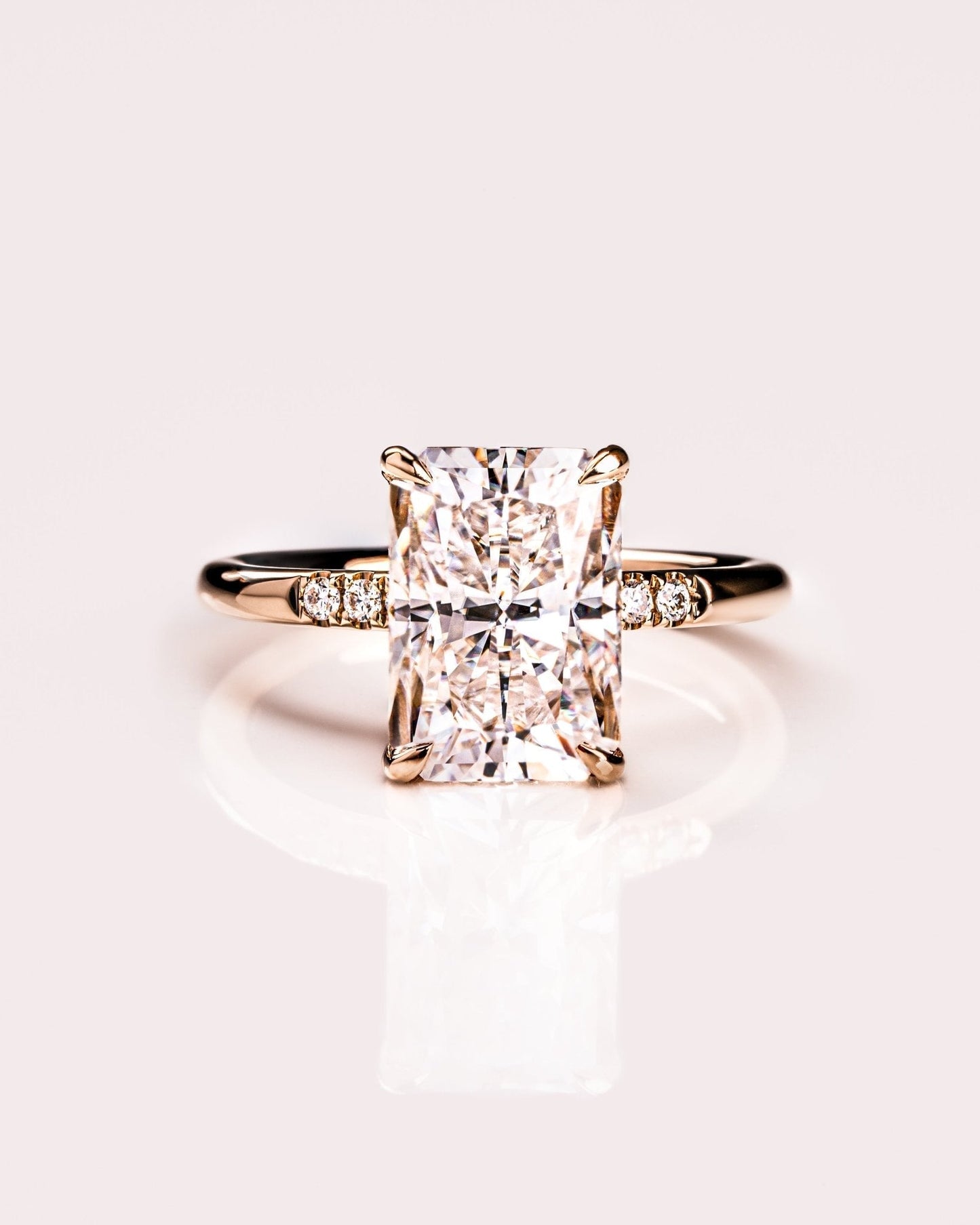 Cushion Hidden Halo Lab Grown Diamond Engagement Ring