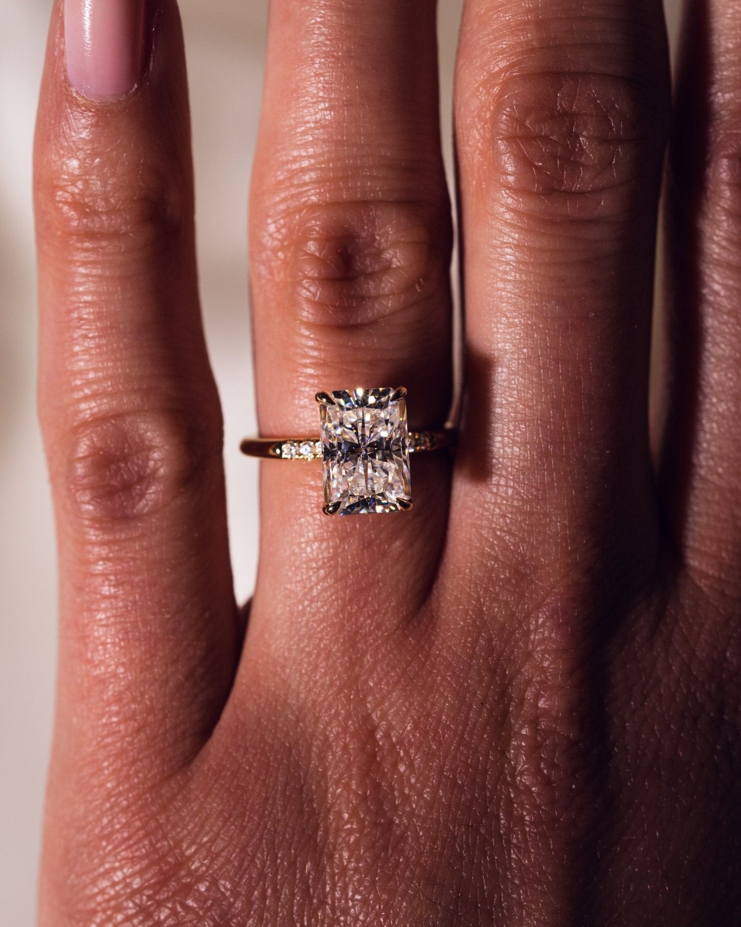 Cushion Hidden Halo Lab Grown Diamond Engagement Ring