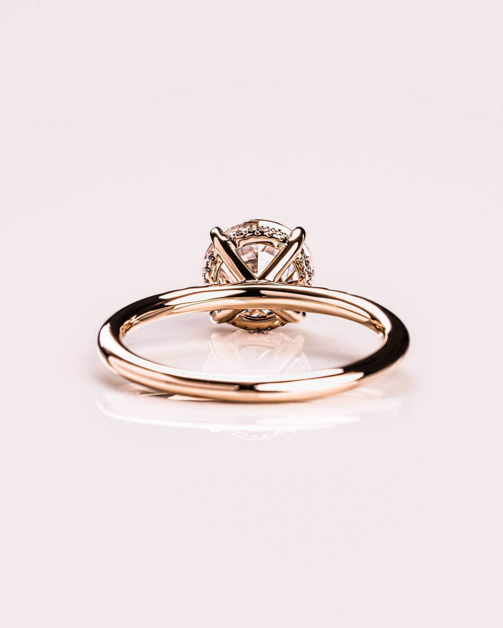 Cushion Hidden Halo Lab Grown Diamond Engagement Ring
