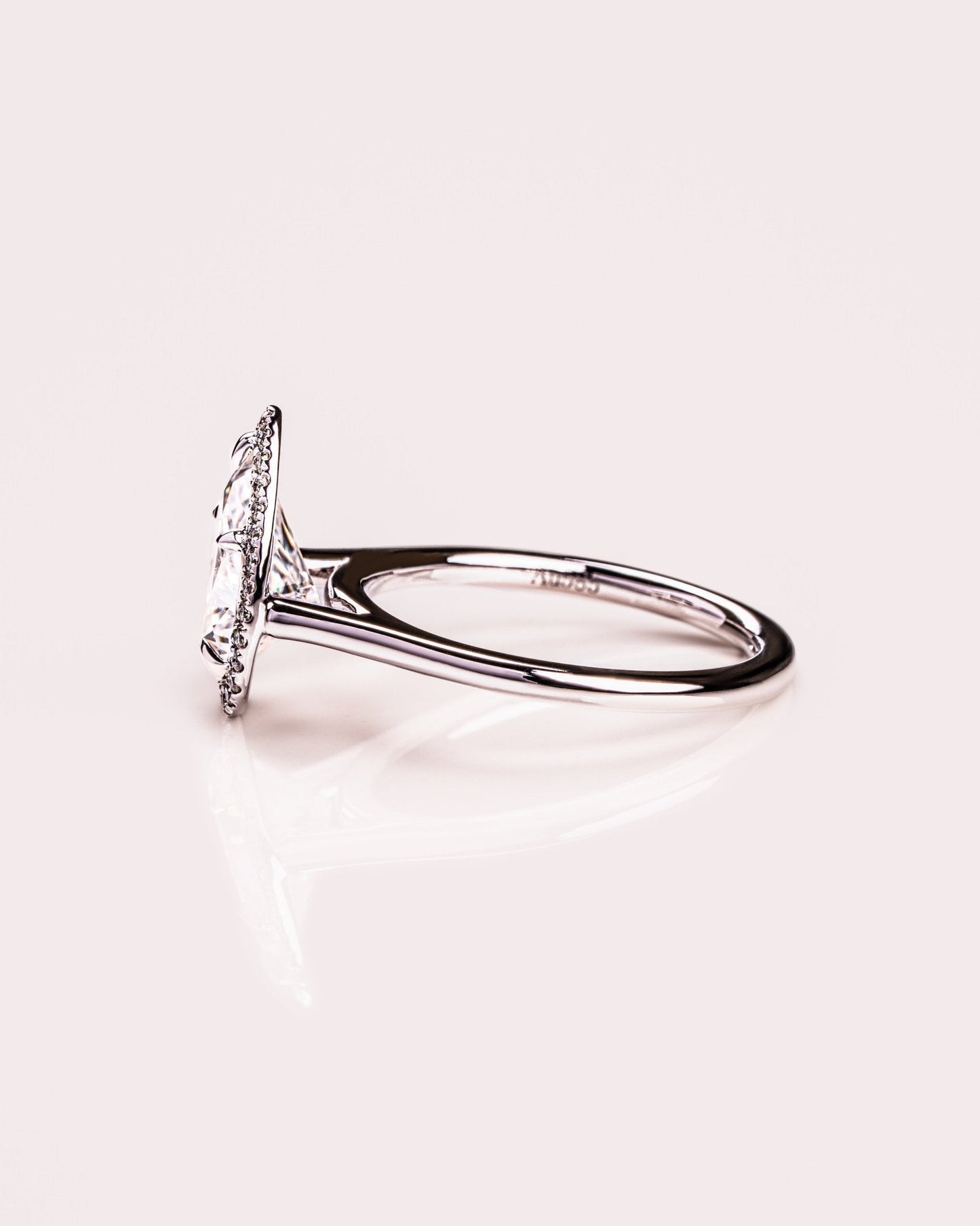 Cushion Hidden Halo Lab Grown Diamond Engagement Ring