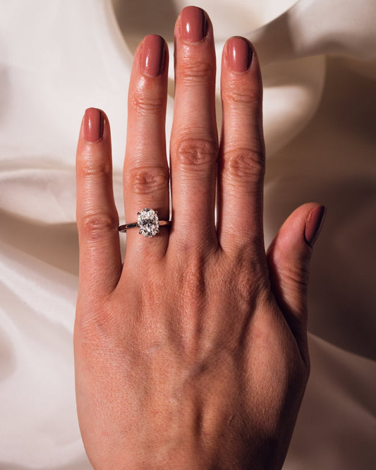 Cushion Hidden Halo Lab Grown Diamond Engagement Ring