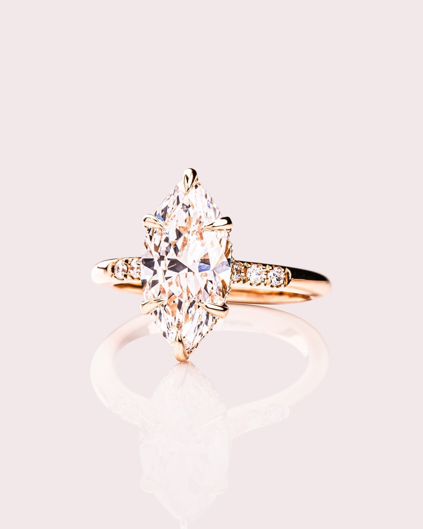 Cushion Hidden Halo Lab Grown Diamond Engagement Ring